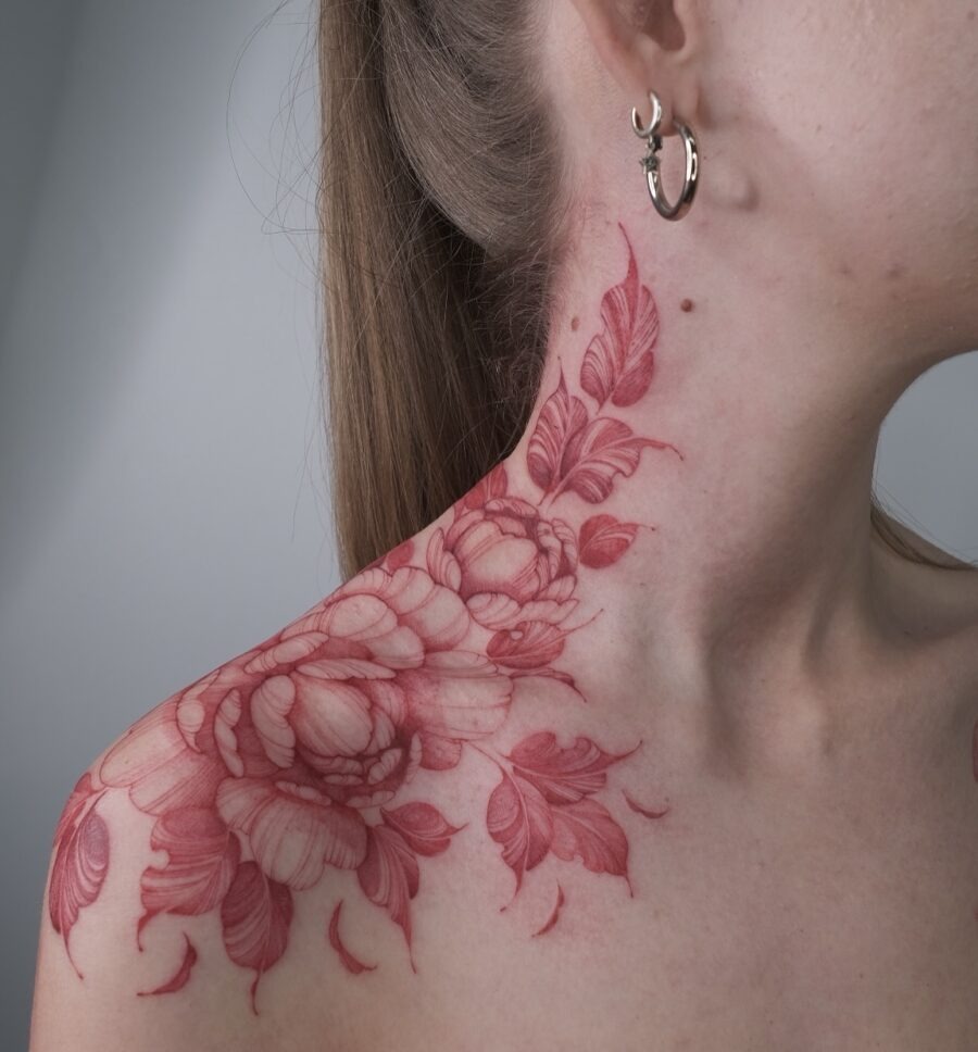 Artful Red Ink Heart Tattoo Design Tattoo Design