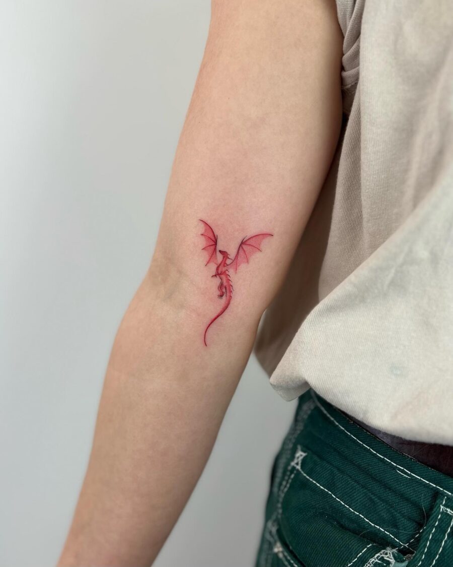 Elegant butterfly design in vibrant red ink Tattoo Design