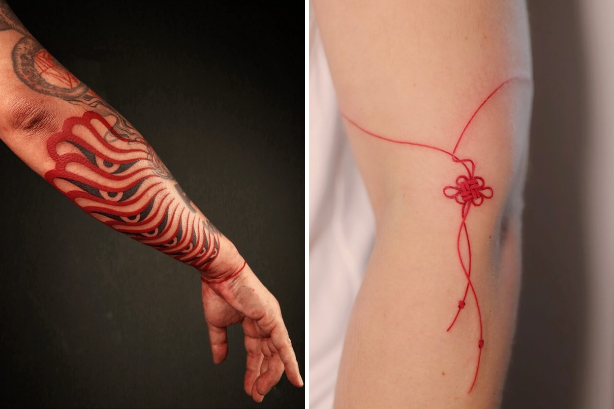 121+ Red Ink Tattoo Ideas & Inspiration Featured Lookbook Collage