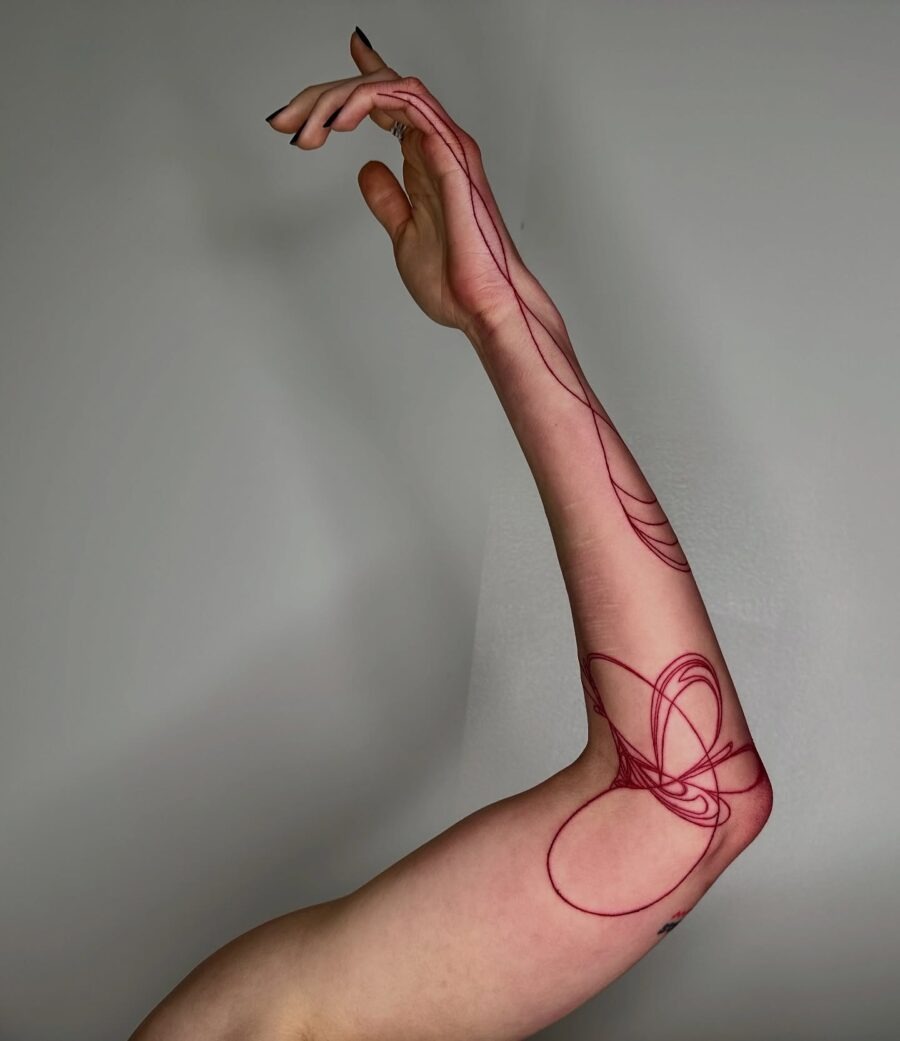 Intricate Red Heart Ink Tattoo Series Tattoo Design