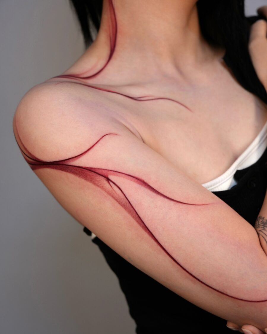 Unique heart-shaped tattoo with an eye design Tattoo Design