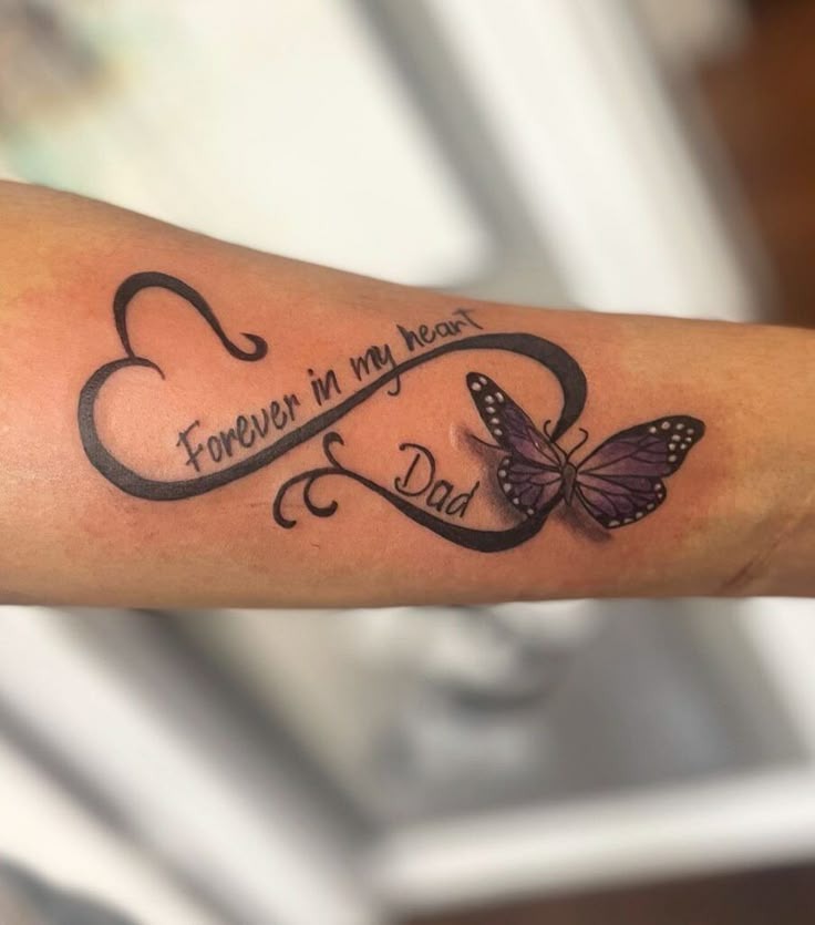 Butterfly Infinity for Dad Tattoo Design