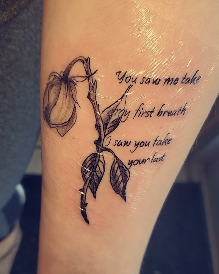 Fading Flower and Farewell Tattoo Design