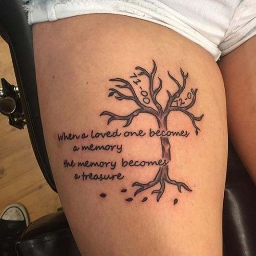 Memory Tree Quote Tattoo Tattoo Design