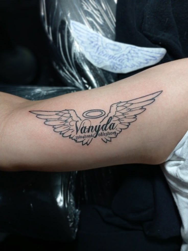 Wings and Dates for Vanyda Tattoo Design