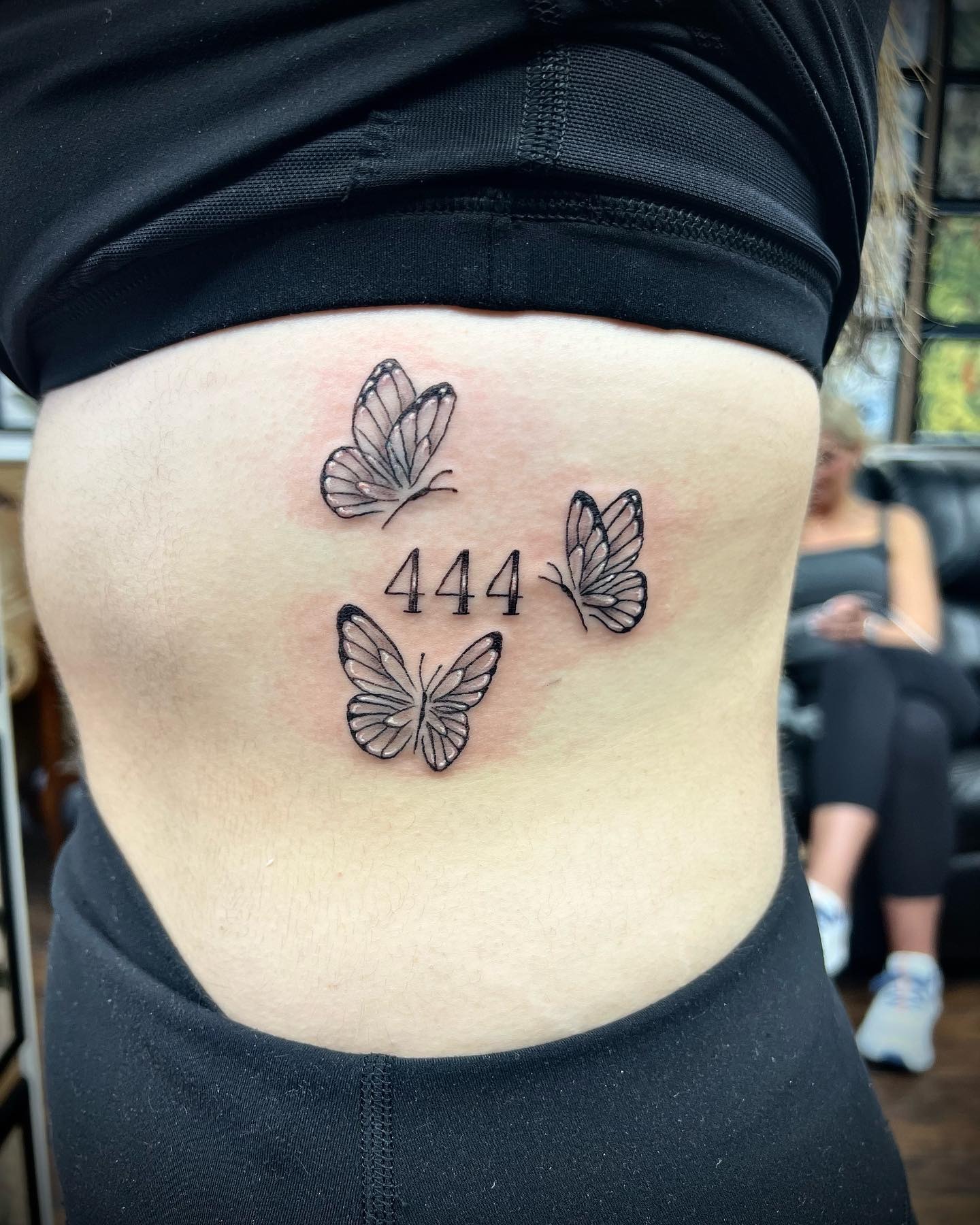 444 Butterfly Rib Tattoo Tattoo Design