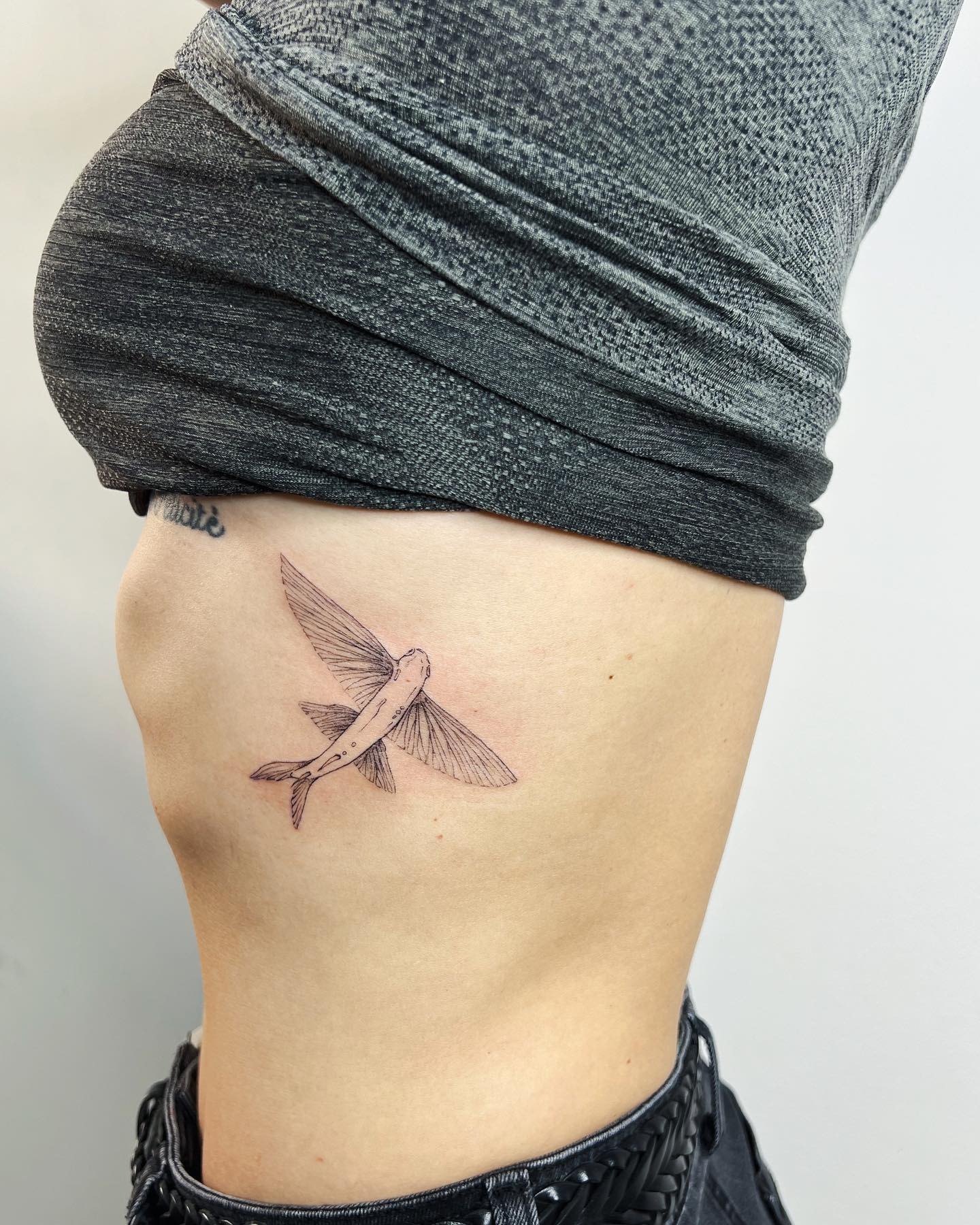 Flying Fish Rib Tattoo Tattoo Design