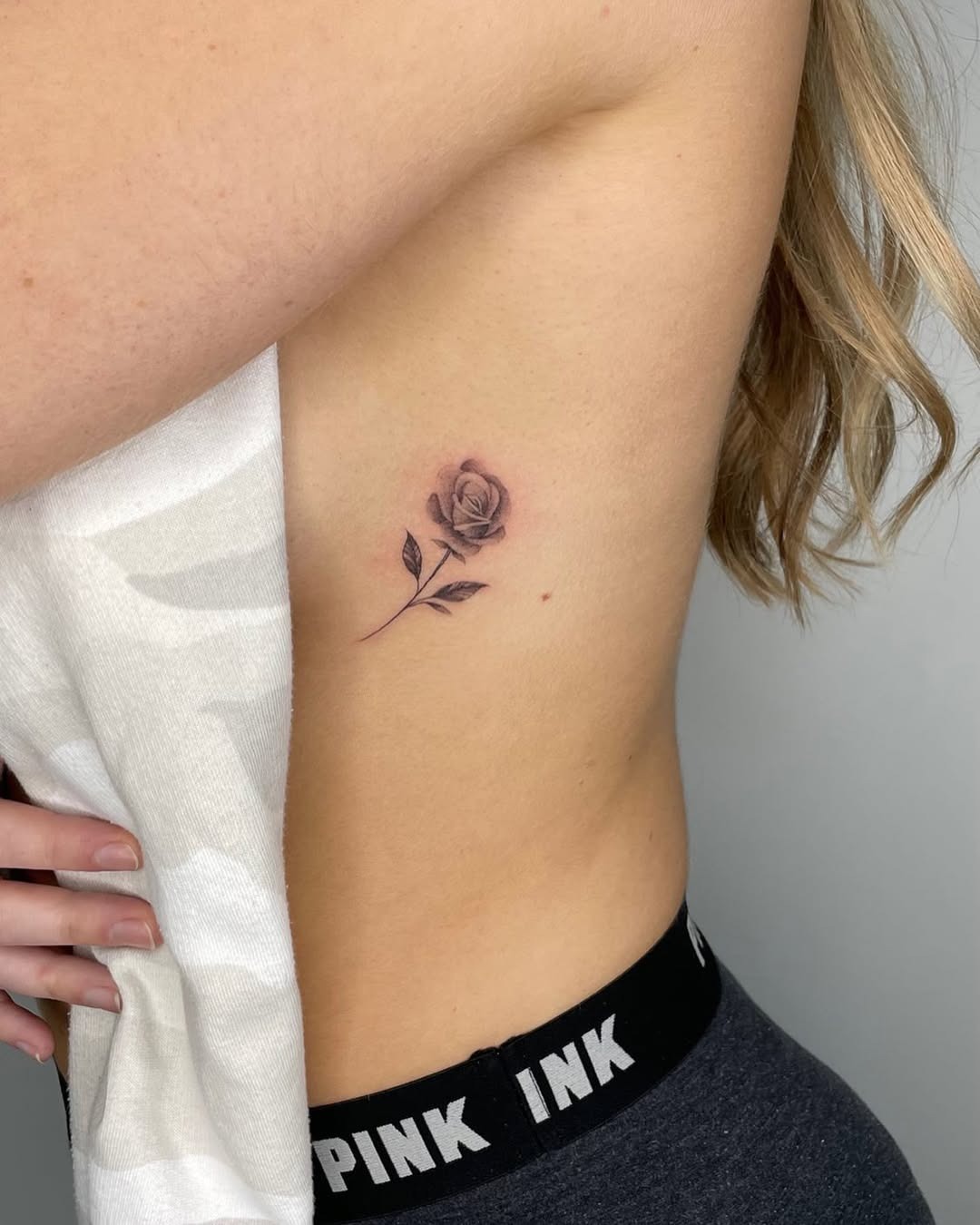 Elegant Rib Rose Tattoo Tattoo Design