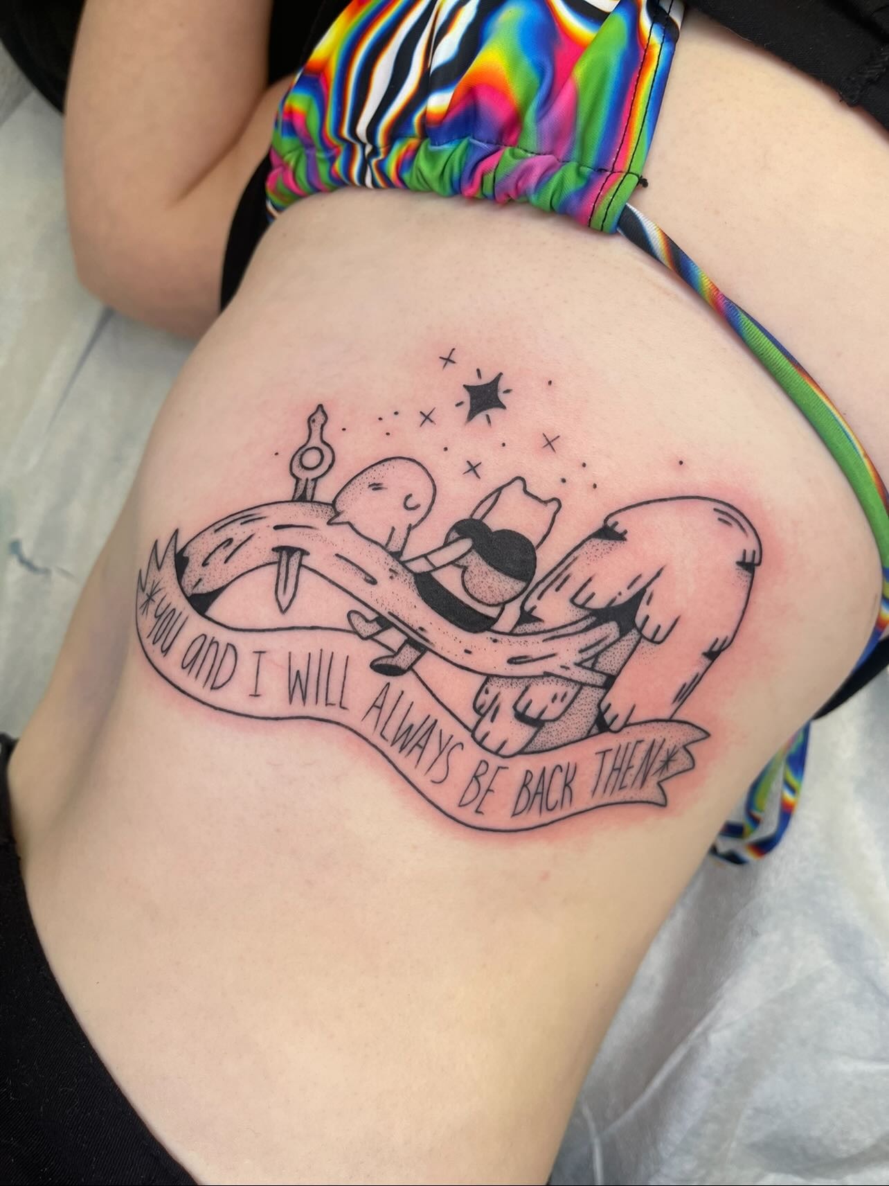 Fox and Banner Quote Rib Tattoo Tattoo Design