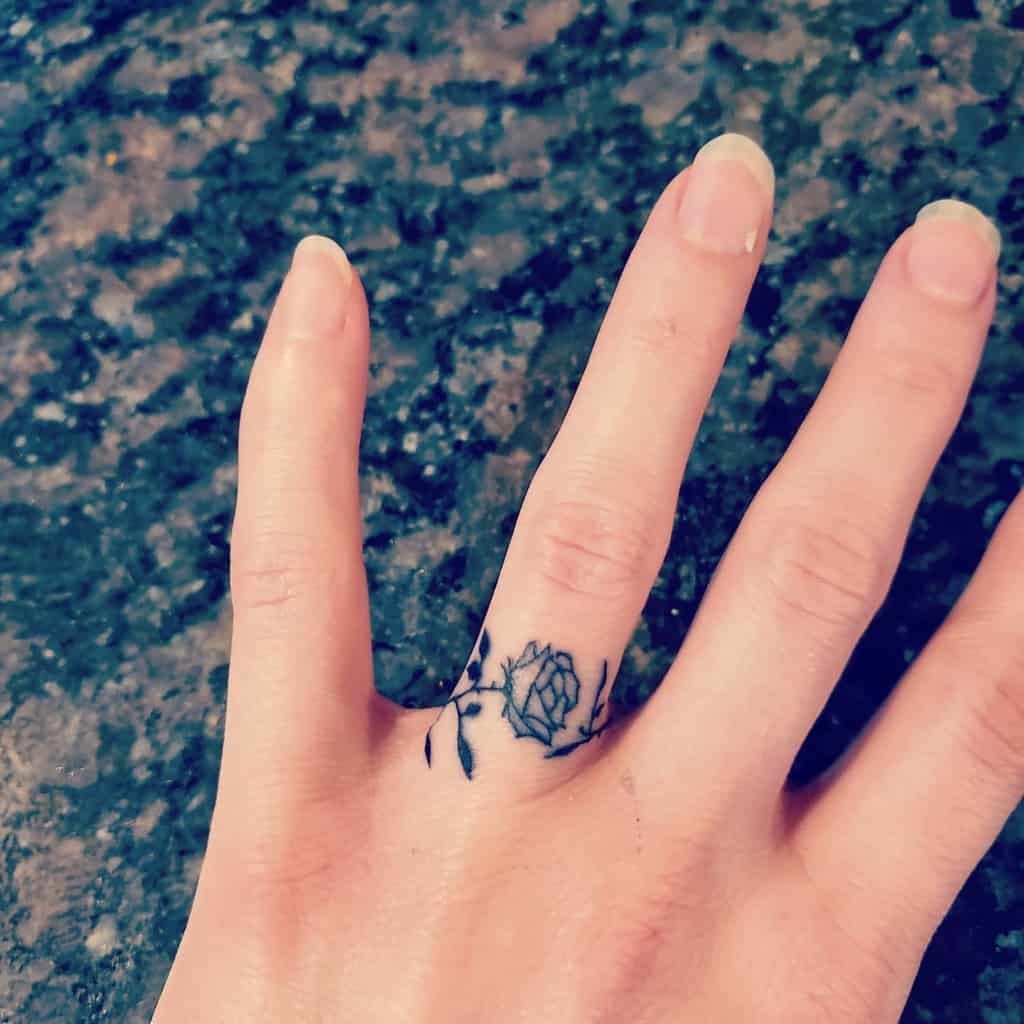 Double Line Ring Tattoo for Couples Tattoo Design