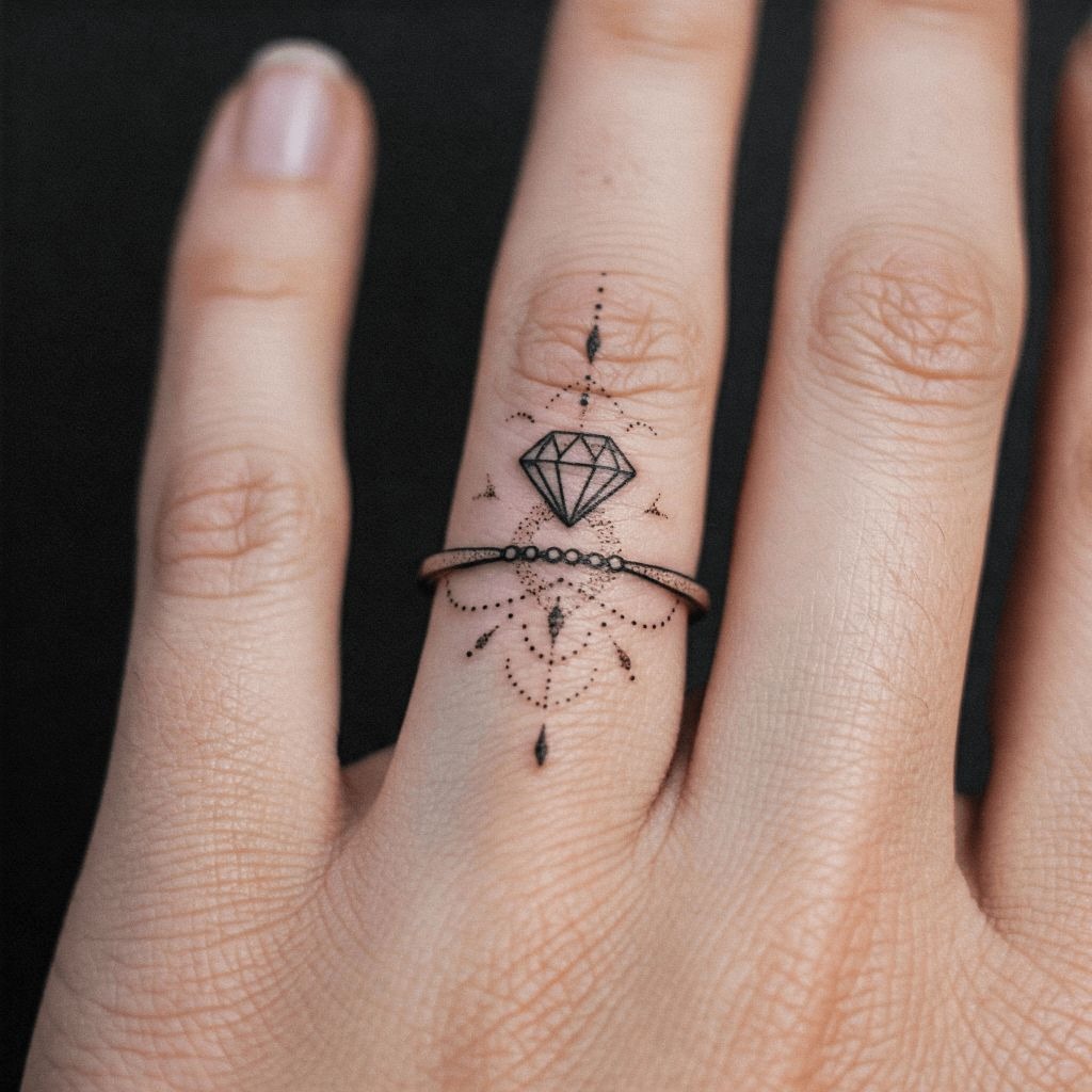Initials Ring Tattoo for Couples Tattoo Design
