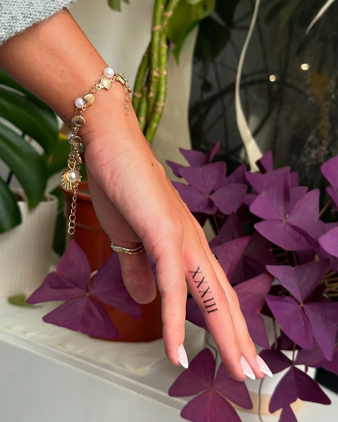 Minimalist Roman Numeral Tattoo on Wrist Tattoo Design