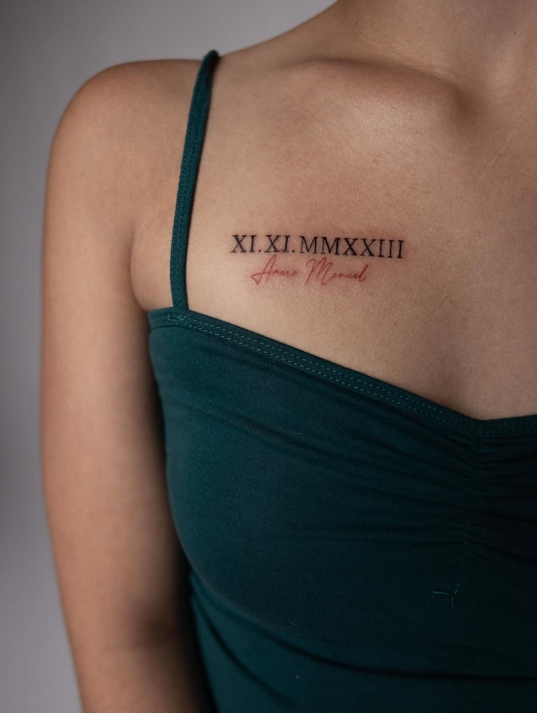 Stylish Roman Numeral Tattoo on Shoulder Tattoo Design