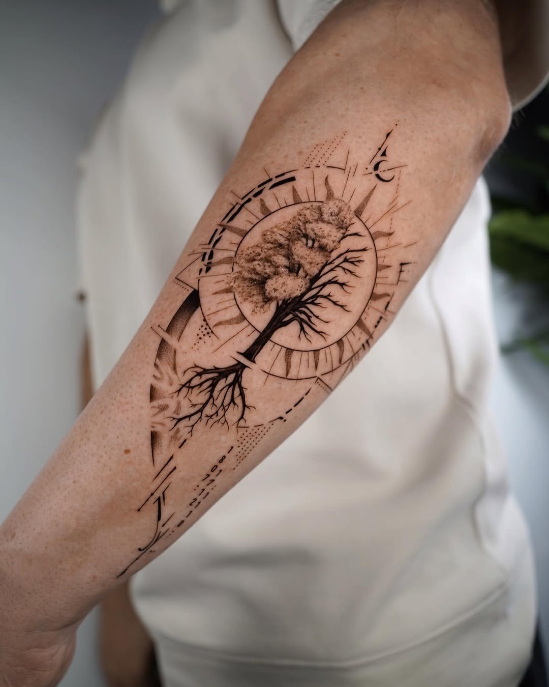 Elegant geometric roots tattoo design Tattoo Design