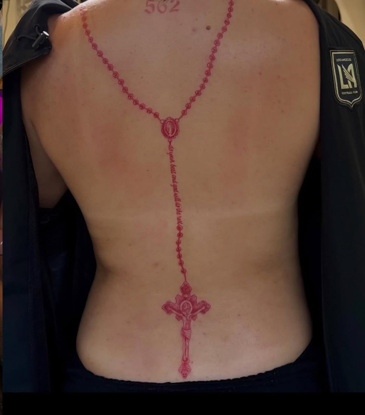 Red Rosary Back Tattoo Tattoo Design