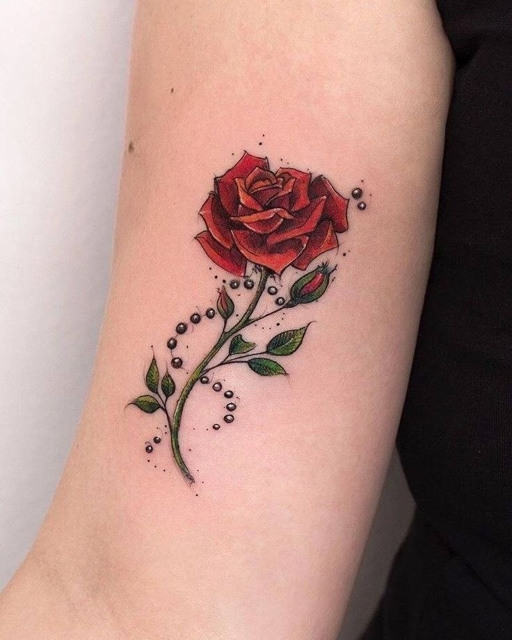 Fine line realism with delicate beading Tattoo Design