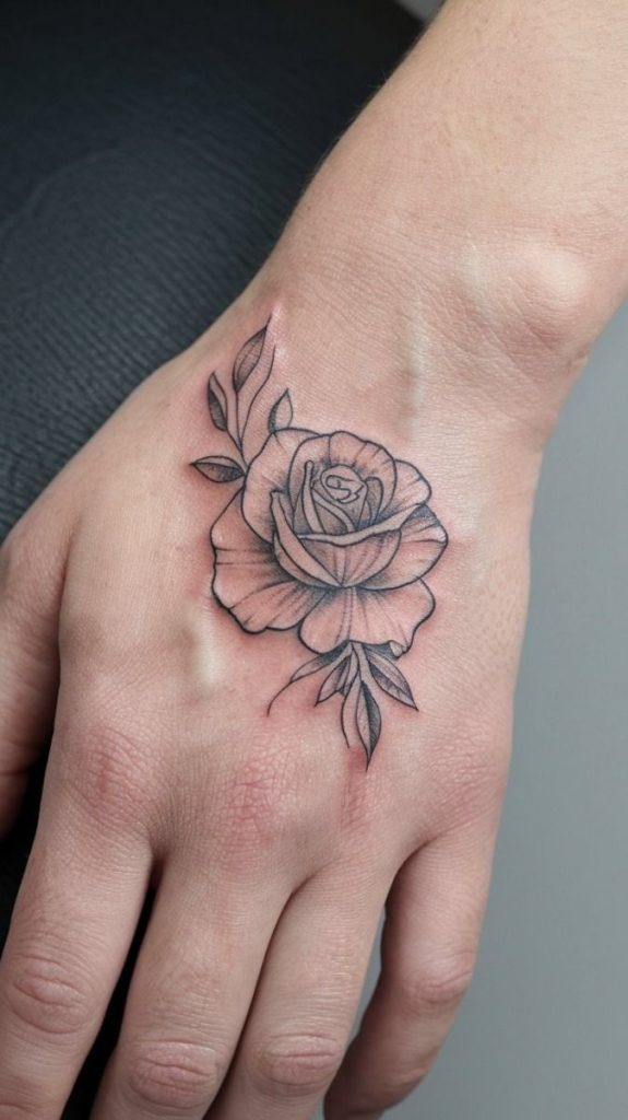Minimalist beauty on the hand Tattoo Design