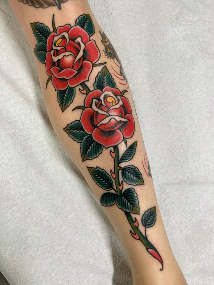 Neo-traditional boldness with thorny appeal Tattoo Design