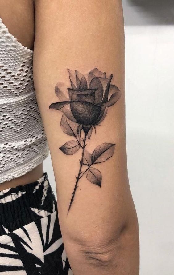 Shaded simplicity with petal grace Tattoo Design
