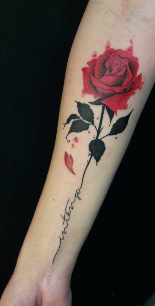 Watercolor with calligraphic touch Tattoo Design