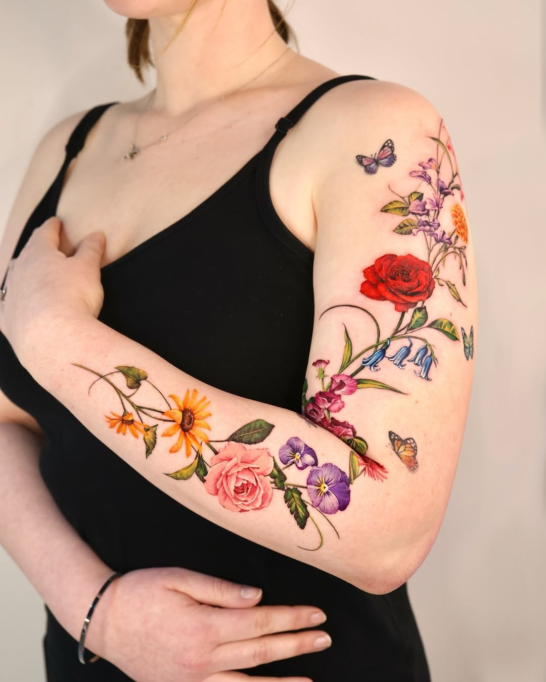 Stunning Floral Rose Tattoo Sleeve Design Tattoo Design