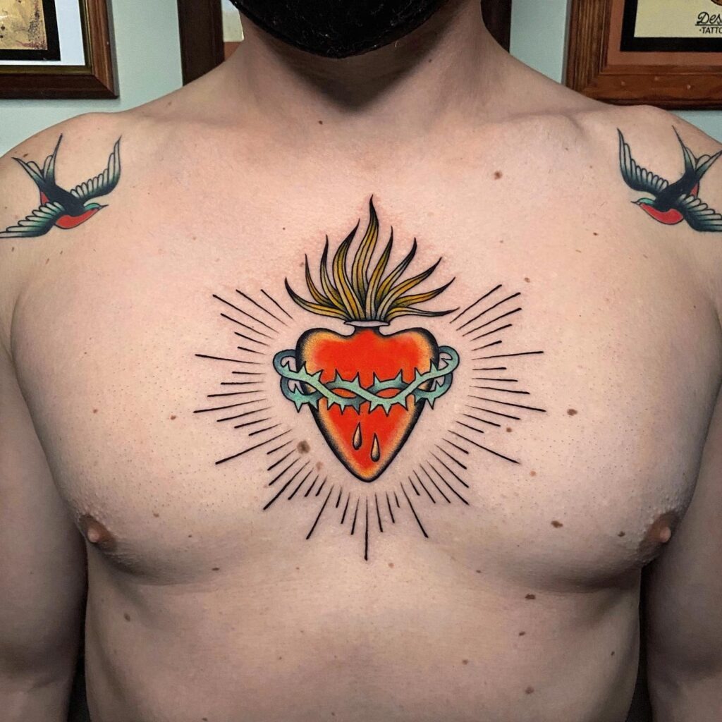 Melting Sacred Heart Tattoo Tattoo Design