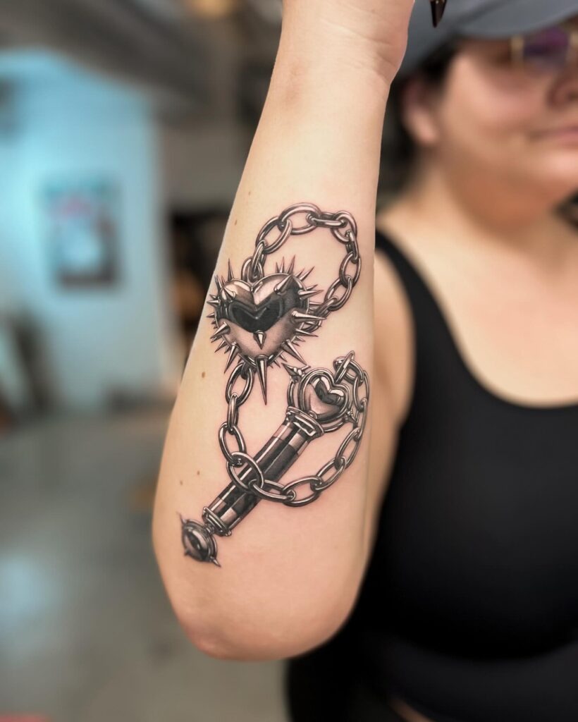 Neo-Traditional Sacred Heart with Eye Tattoo on Hand Tattoo Design