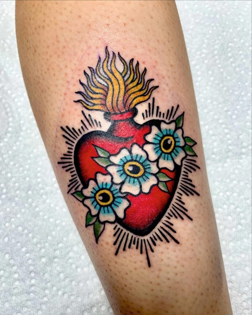 Traditional Sacred Heart Tattoo Ideas Tattoo Design