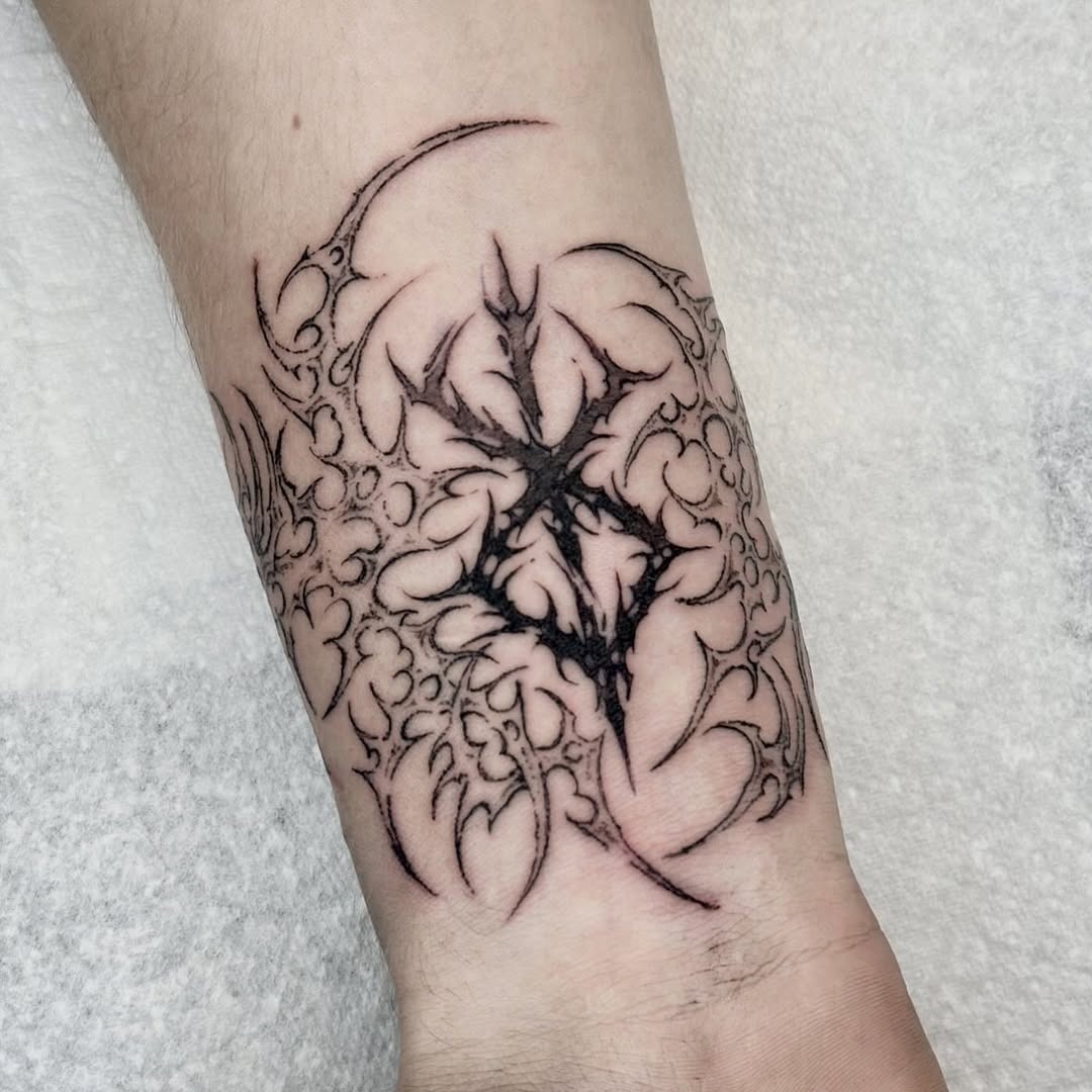 Captivating black ink sacrification tattoo design Tattoo Design