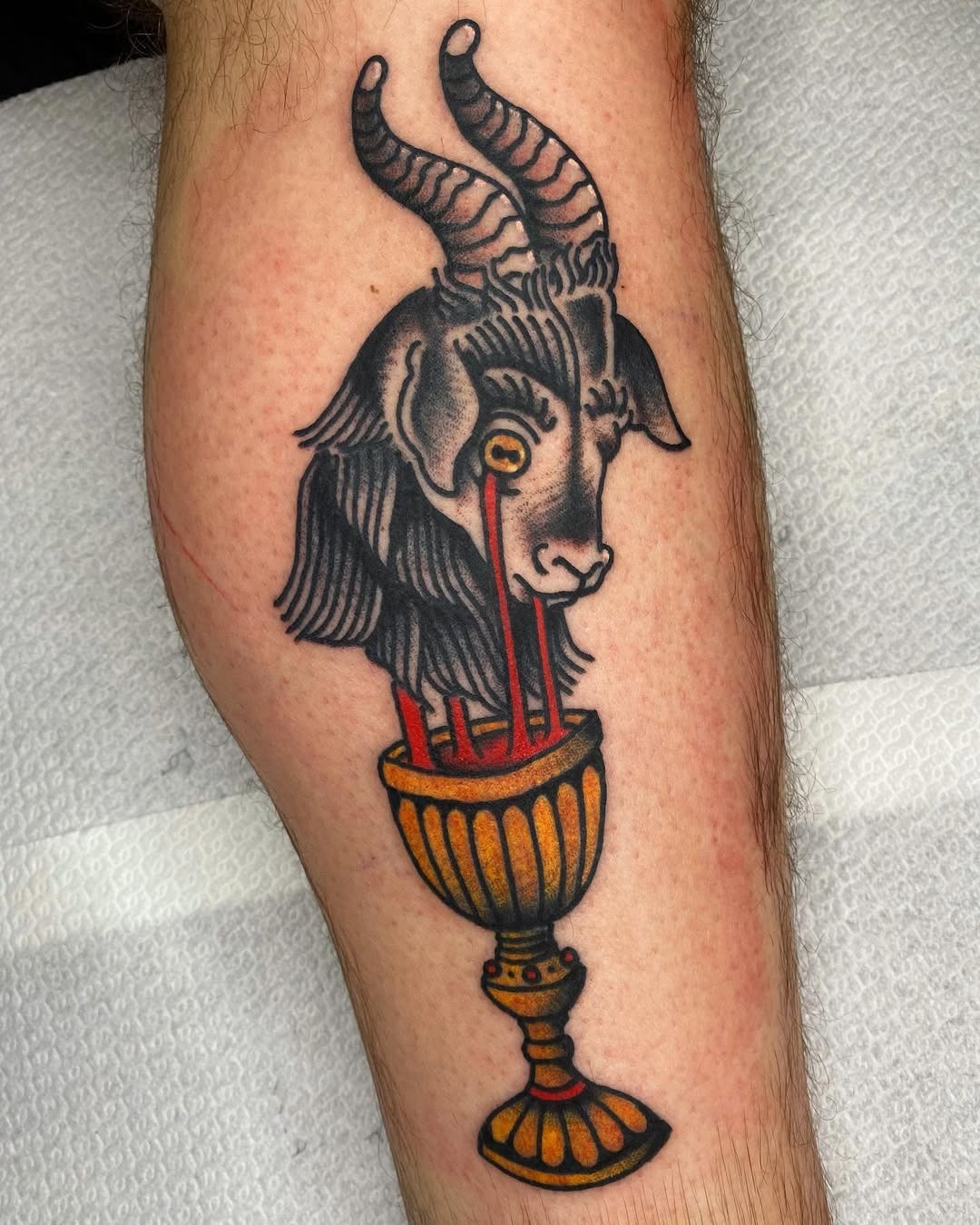 Unique Goat Head with Chalice Tattoo Design Tattoo Design