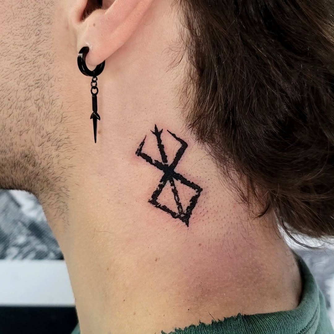 Unique neck tattoo with sacrificial symbolism Tattoo Design