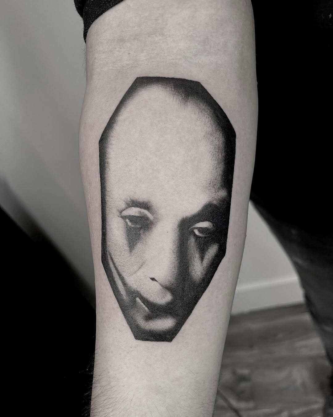 A haunting clown tattoo that evokes deep emotions Tattoo Design