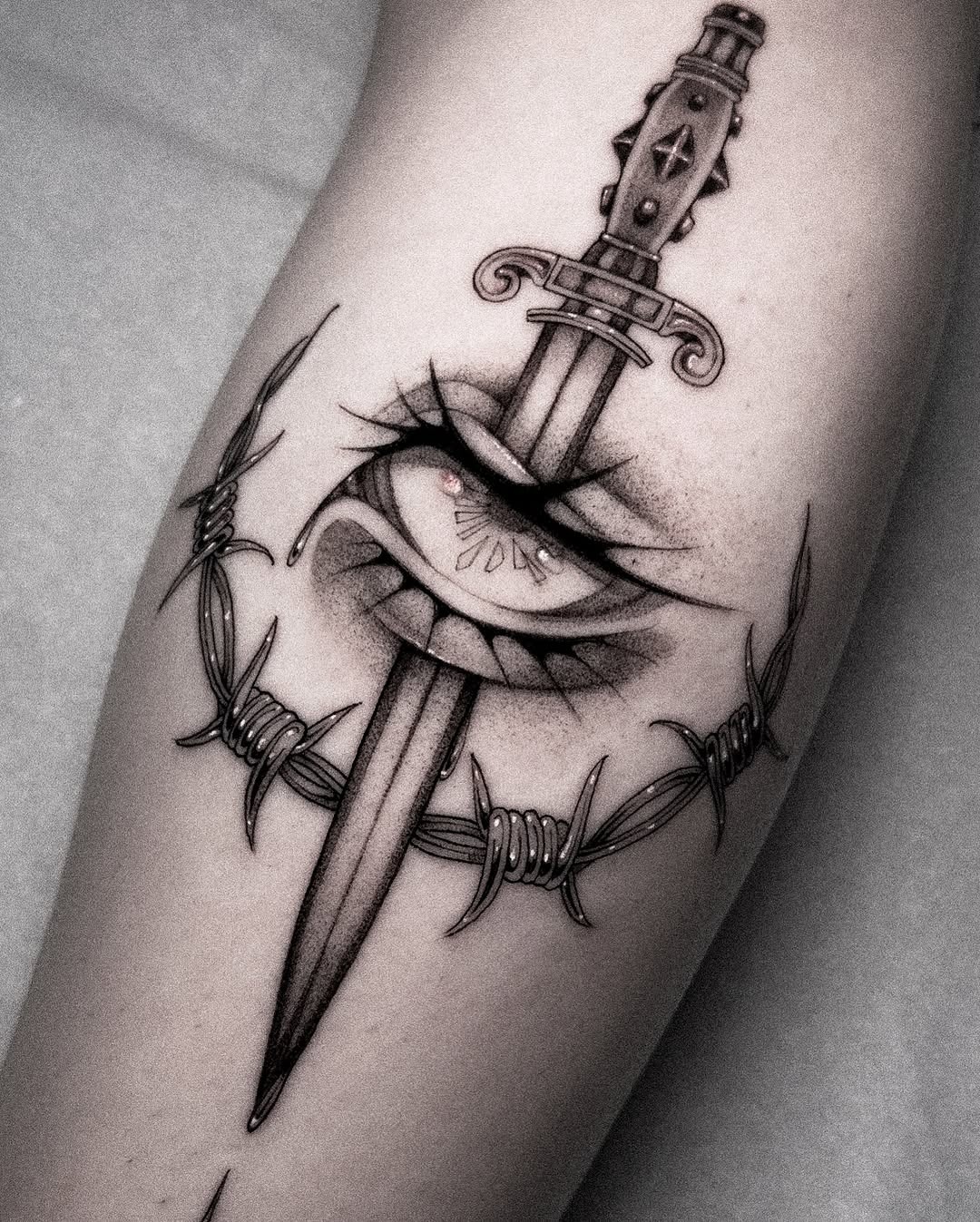 A mesmerizing blend of pain and protection Tattoo Design