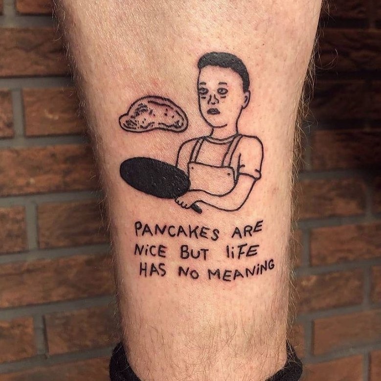 A poignant take on life and breakfast. Tattoo Design