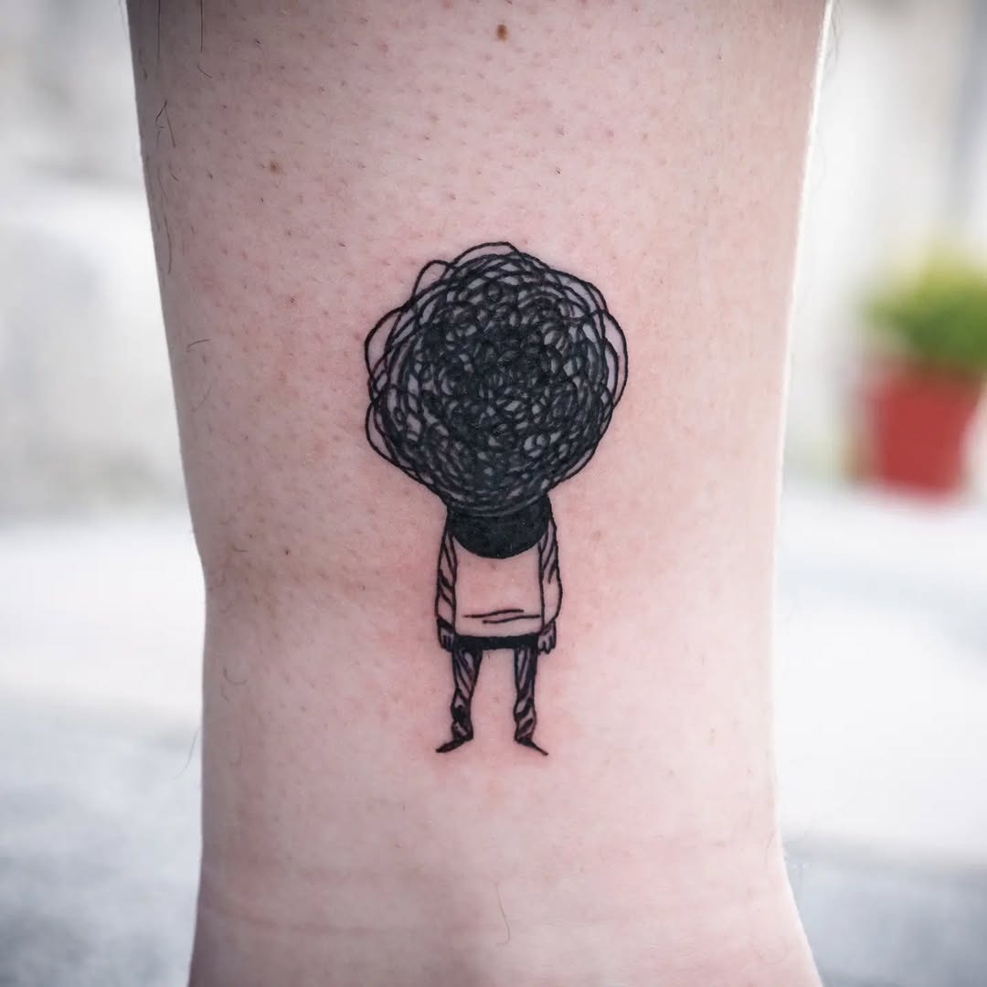 Emotional ink depicting inner turmoil and confusion Tattoo Design