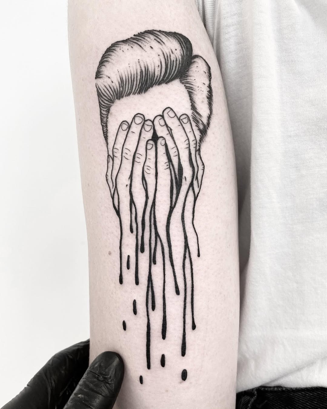 Emotional tattoo showcasing a hidden struggle Tattoo Design