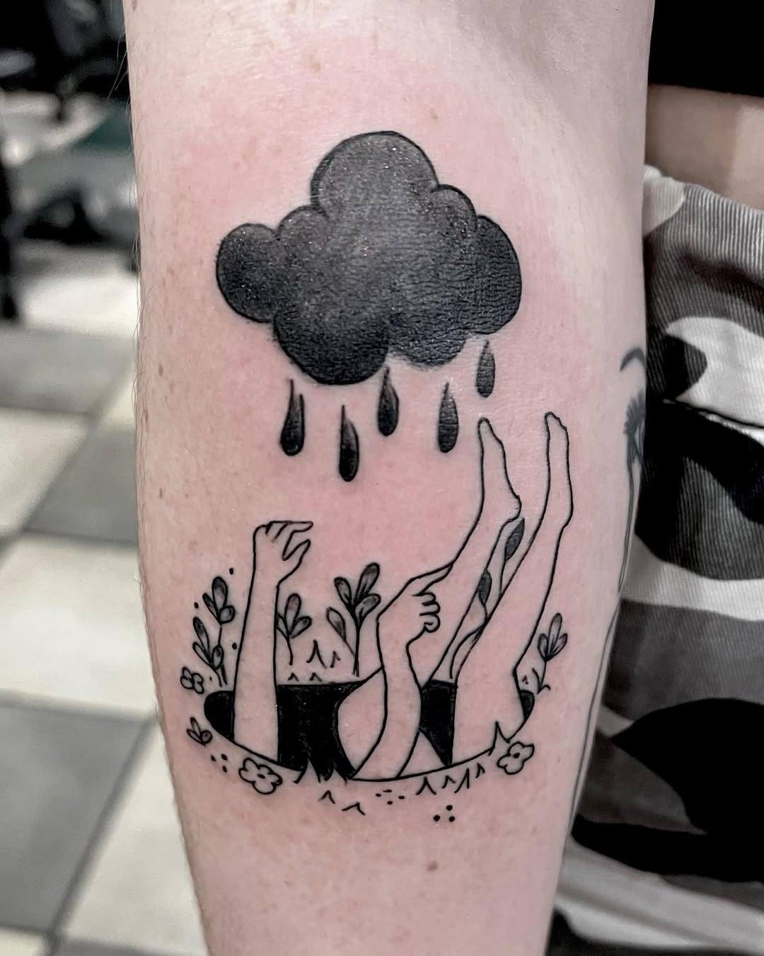 Expressive tattoo of struggle and despair Tattoo Design