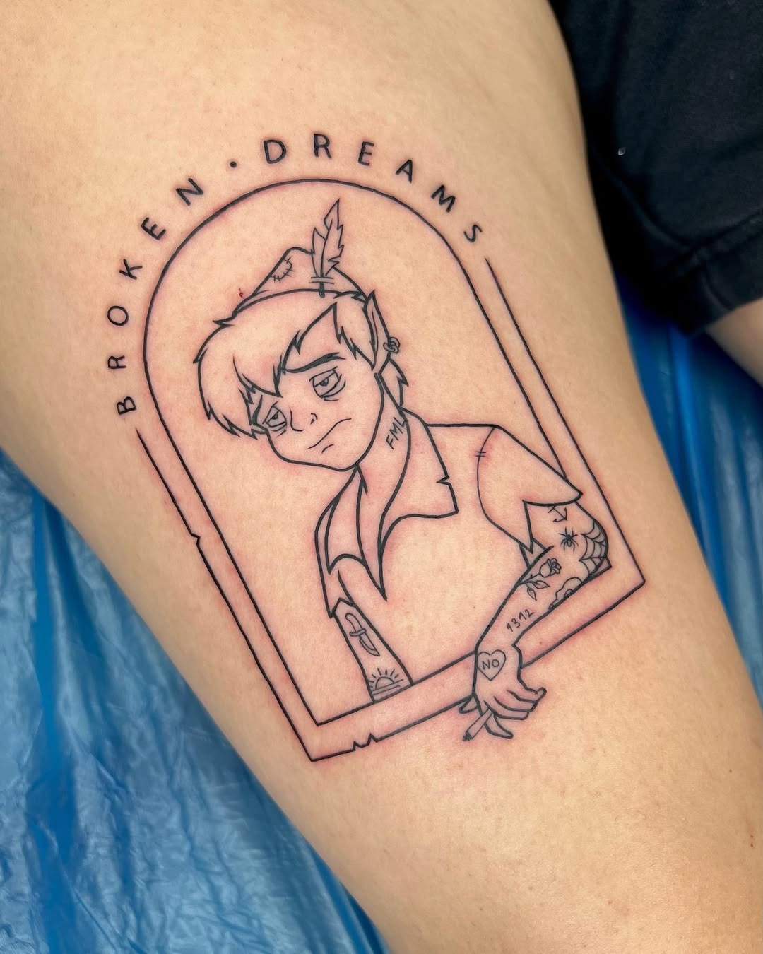 Reflective tattoo capturing a sense of longing Tattoo Design