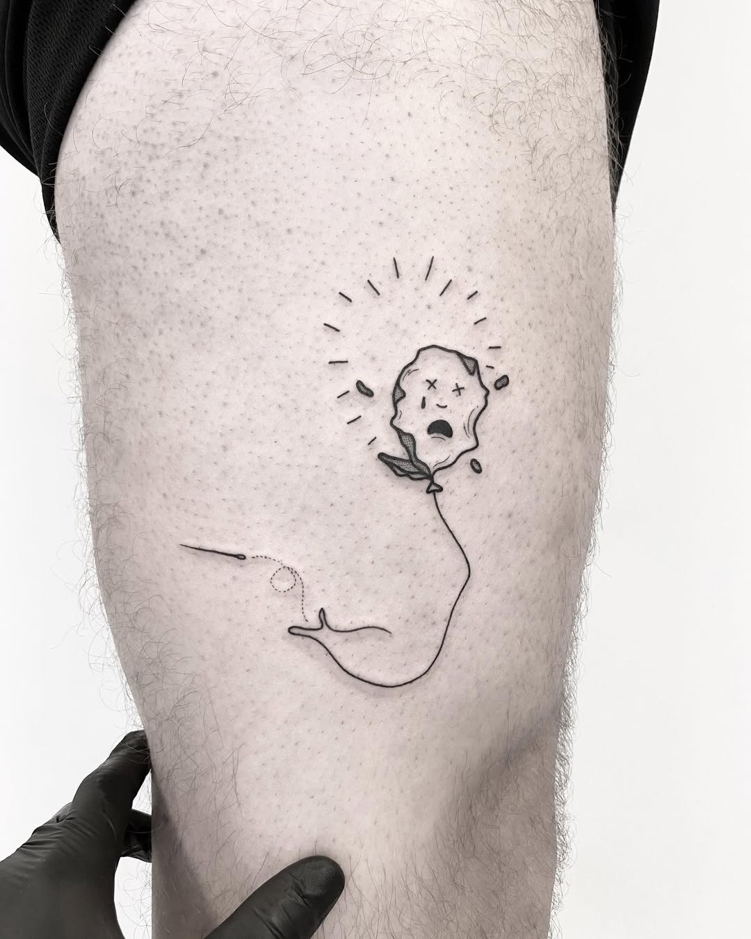 Whimsical tattoo blending sadness with nature Tattoo Design