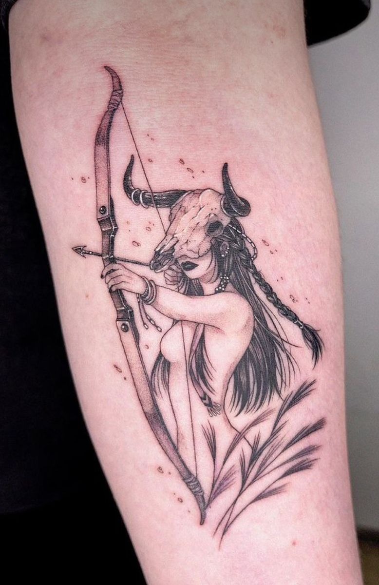 Wild Huntress Sagittarius Tattoo Tattoo Design