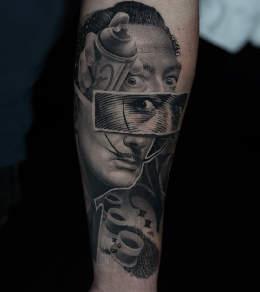 Intricate Salvador Dali Hand Portrait Tattoo Tattoo Design