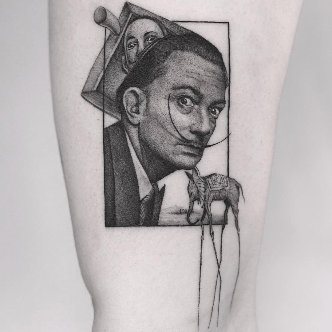 Intricate Salvador Dali-inspired tattoo artistry Tattoo Design