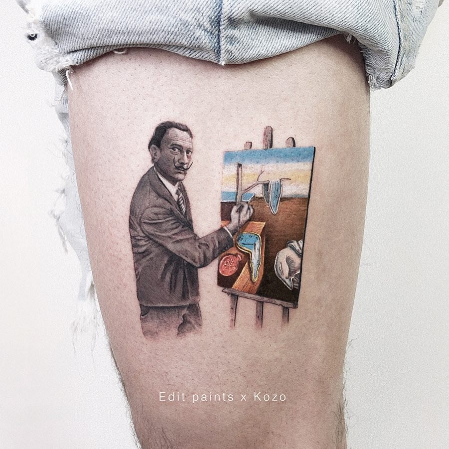Intricate Salvador Dali-inspired tattoo design Tattoo Design