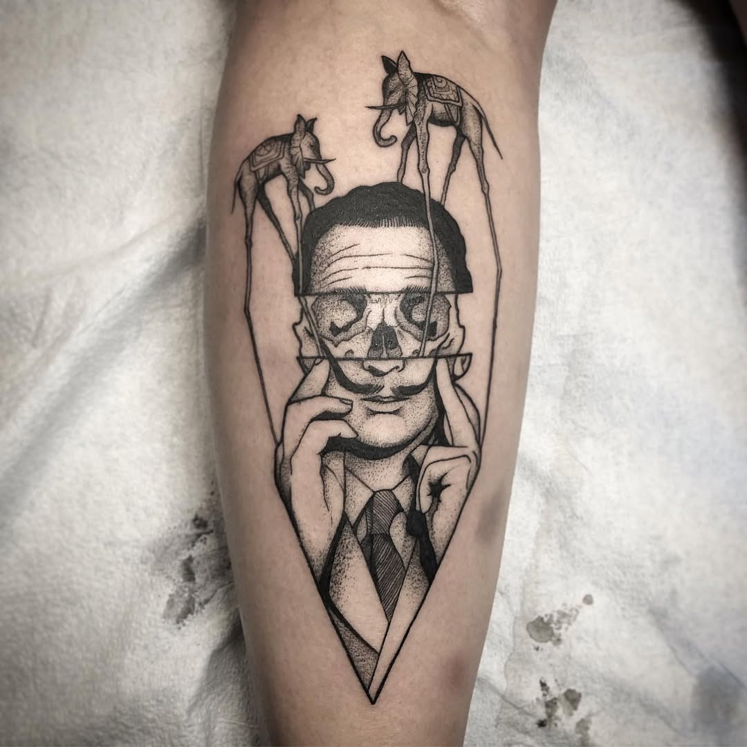 Intriguing Salvador Dali-inspired tattoo design Tattoo Design
