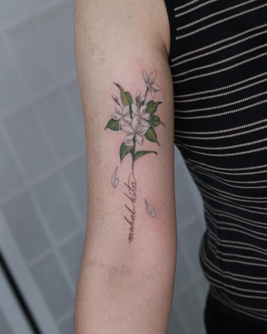 Delicate sampaguita floral tattoo design on arm Tattoo Design