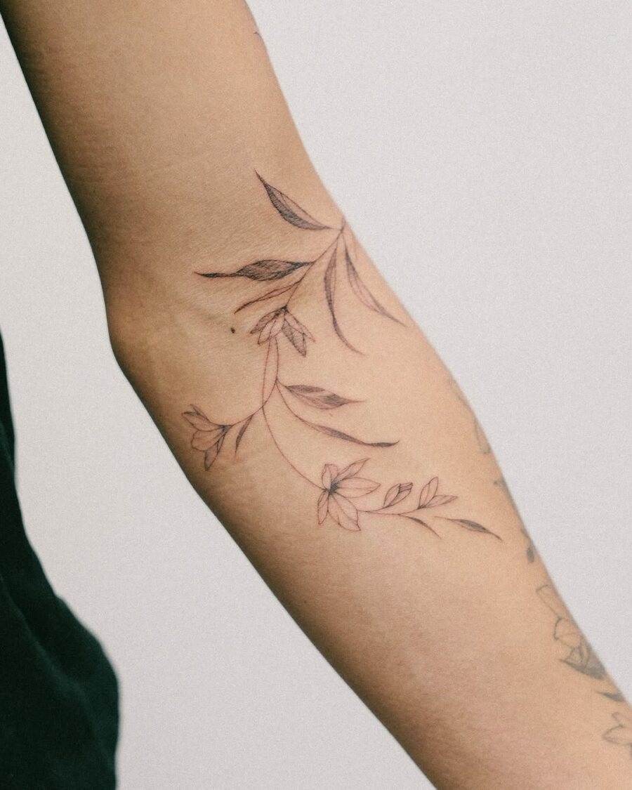 Delicate sampaguita flower tattoo on forearm Tattoo Design