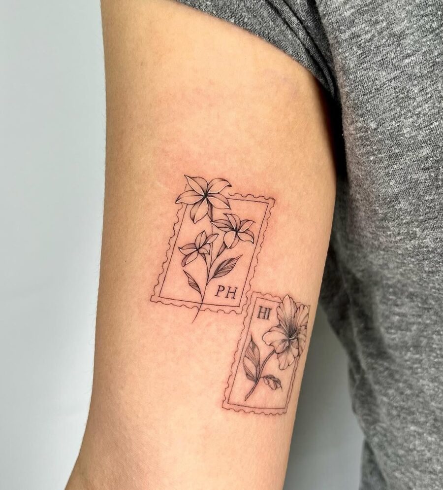 Delicate Sampaguita Flower Tattoo Stamp Design Tattoo Design