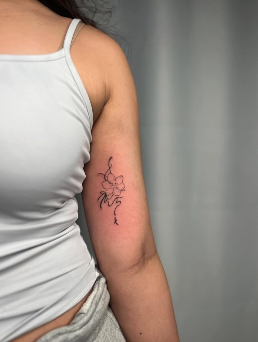 Delicate sampaguita tattoo in elegant black ink Tattoo Design