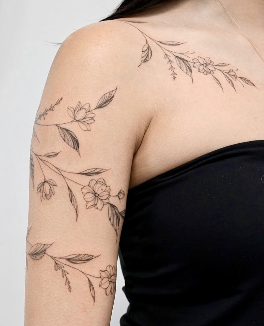 Elegant floral sampaguita tattoo design on arm Tattoo Design