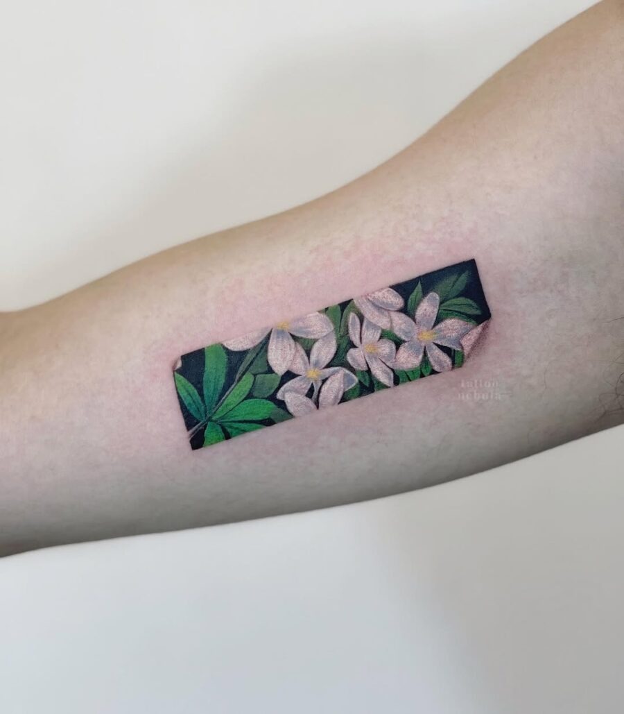 Elegant sampaguita floral tattoo design on skin Tattoo Design